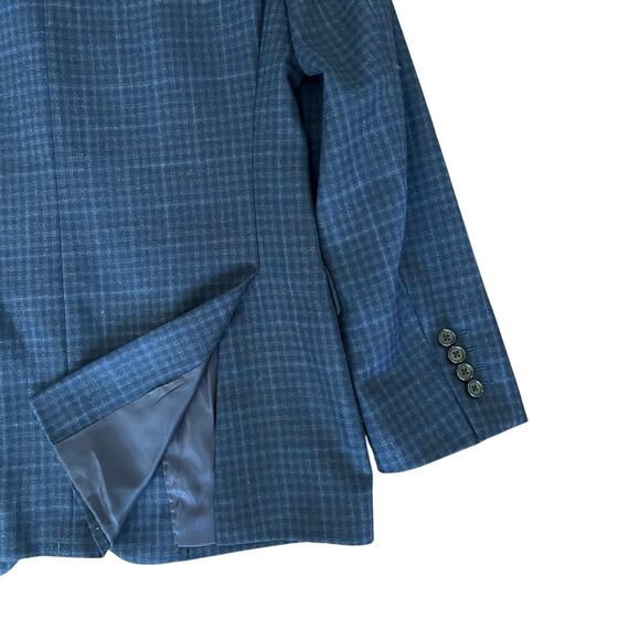 Ralph Lauren Slim Fit Blazer 38R Navy Micro Check  Sport Coat Men Wool Canada - Picture 4 of 11